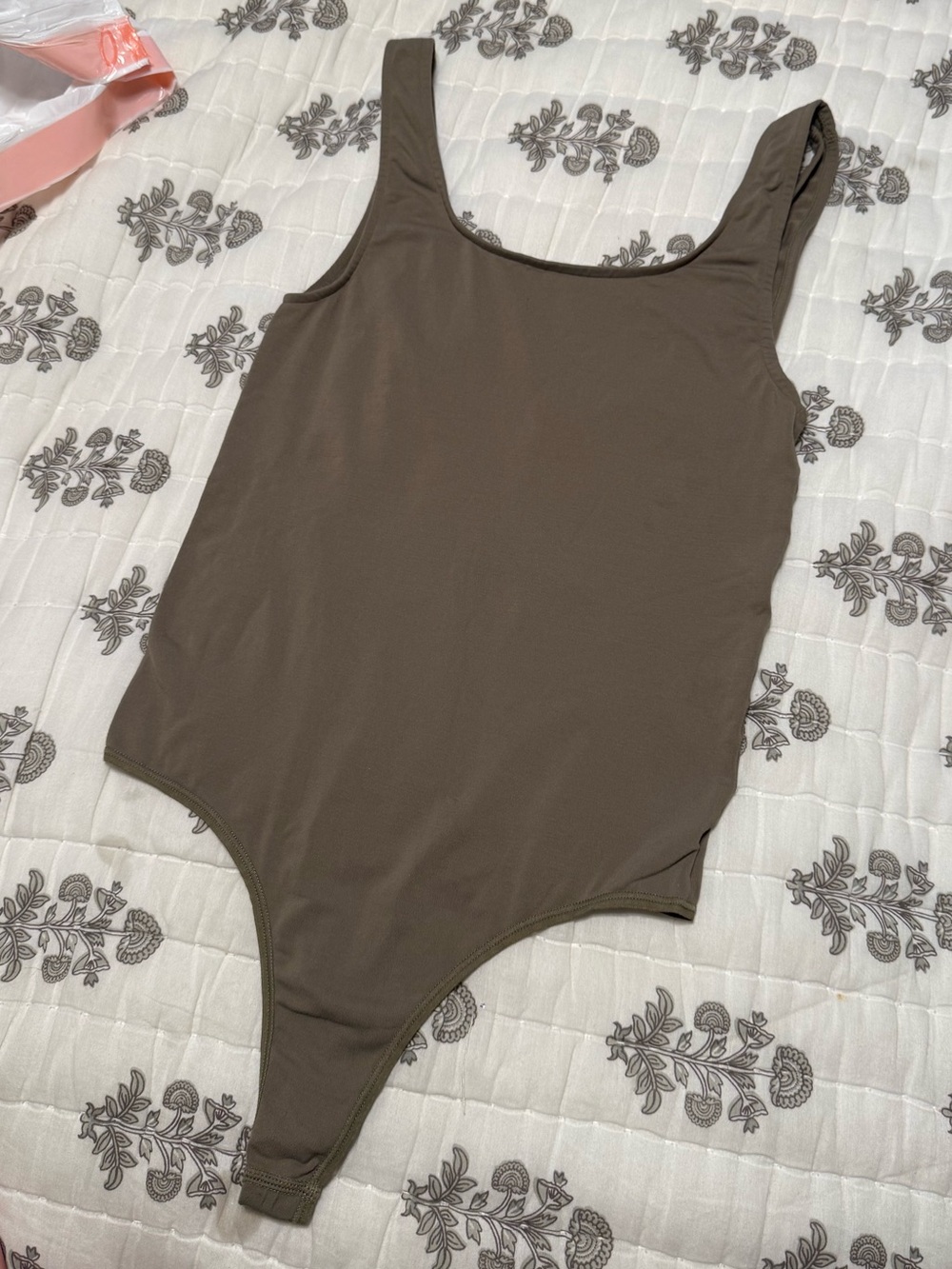 SKIMS Brown Scoop Neck Stretch Bodysuit